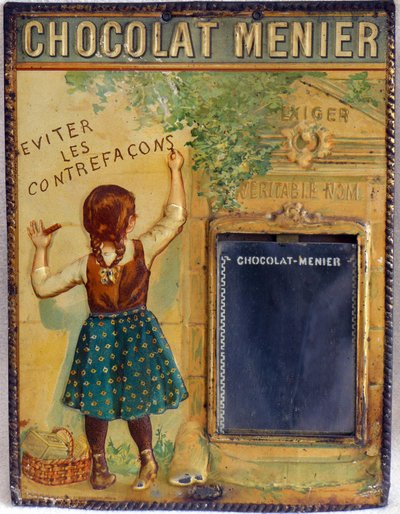 Reclamebord van chocolade Menier, ca. 1900 (emaille) door Firmin (after) Bouisset