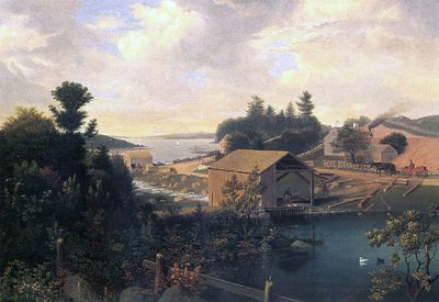 De molen in Lanesville, 1849 door Fitz Henry Lane