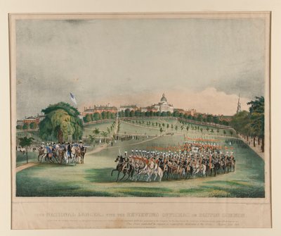 De Nationale Lansiers met de Beoordelende Officieren op Boston Common door Fitz Henry Lane
