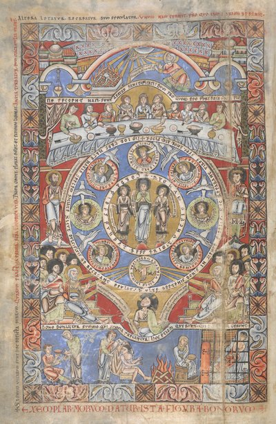 Exegese van de openingsverzen van het Boek Job, illustratie uit 