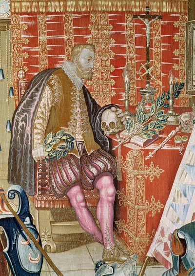 Karel V uit het Wandtapijt van Karel Quint, ca. 1630-40 (detail) door Flemish School