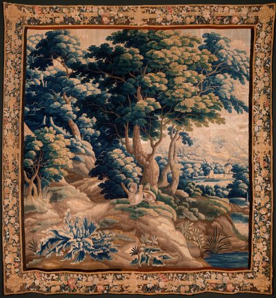 Vlaamse wandtapijt. Zogenaamde Verdure. Atelier van Oudenaarde. 332x318cm. Inv 00021. 17e eeuw door Flemish School
