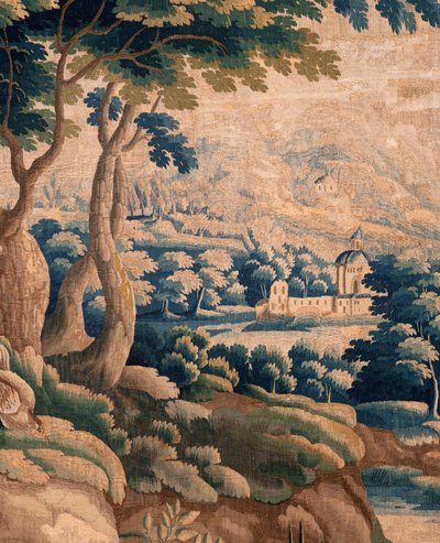Vlaamse wandtapijt. Zogenaamde Verdure. Atelier van Oudenaarde. 332x318cm. Inv 00021. 17e eeuw. door Flemish School