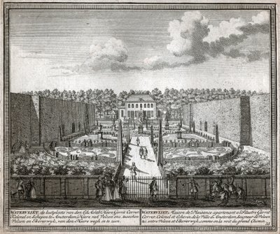 Franse tuin (gravure) door Flemish School