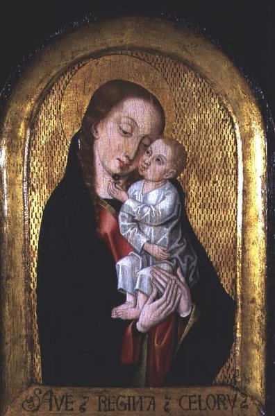Madonna en Kind uit de werkplaats van de Meester van de Legende van St. Ursula door Flemish School