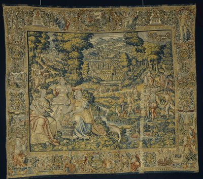 Pluto en Proserpina met Valkenjacht door Flemish School