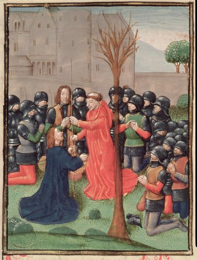 Het vinden van de speer waarmee Christus werd doorboord, uit Estoire d