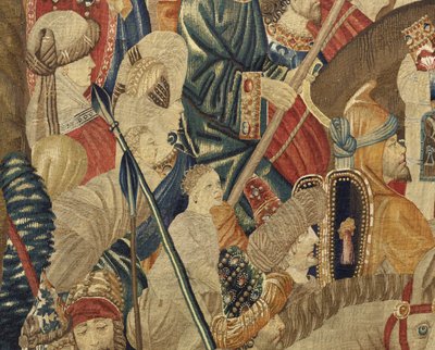 Wandtapijt met de veroveringen van koning Alfons V van Portugal (Conquistas de Alfonso V de Portugal), Tournai. Detail door Flemish School