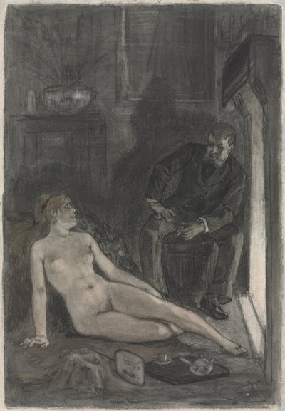 Winteravond, laatste derde 19e eeuw door Félicien Rops