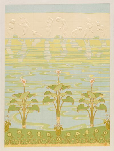 Decoratie in geëmailleerde tegels voor badkamer door Félix Albert Anthyme Aubert