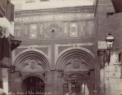 Caire. Moskee el-Arhar, details van de deur, 1870s door Félix Bonfils