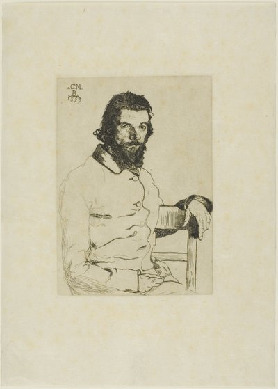 Portret van Meryon door Félix Henri Bracquemond