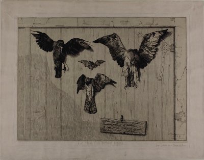 Het bovenste deel van een deur door Félix Henri Bracquemond