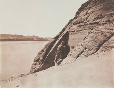 Grote Speos - Uitzicht vanaf de zandhelling (Tempel van Ramses II), Abu Simbel door Félix Teynard