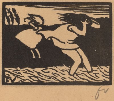 Baden in een Storm Verrast door Félix Vallotton