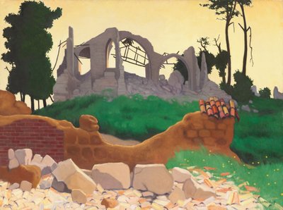 De kerk van Souain, 1917 door Félix Vallotton