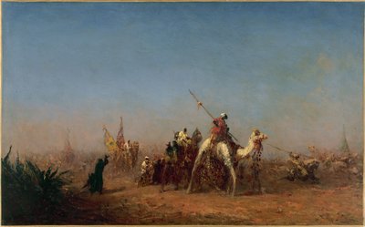 Karavaan op de weg naar Mekka, tussen 1880 en 1885 door Félix Ziem