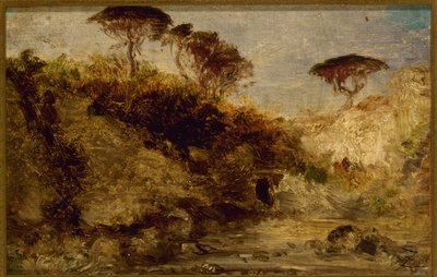 Napels, parasolpijnbomen, tussen 1850 en 1862 door Félix Ziem