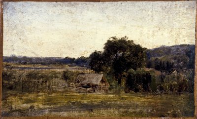 Strohut, tussen 1850 en 1860 door Félix Ziem