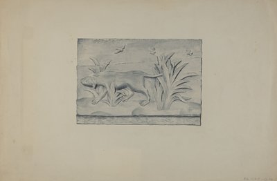 Reliëfpaneel van Hond door Flora Merchant
