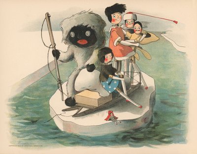 Illustratie voor De Golliwoggs Poolavonturen door Florence K. Upton