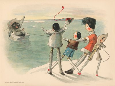 Illustratie voor De Golliwoggs Poolavonturen door Florence K. Upton