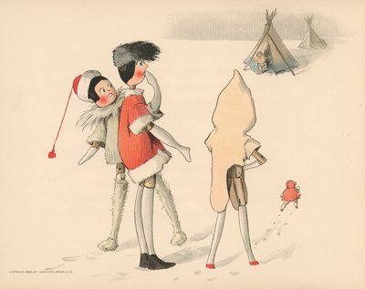Illustratie voor De Golliwoggs Poolavonturen door Florence K. Upton