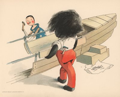 Illustratie voor De Golliwoggs Poolavonturen door Florence K. Upton