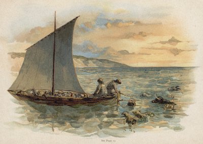 Scène uit De Zwitserse Familie Robinson: de dieren van het wrak halen door Florence Maplestone