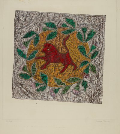 Quiltblok "Rode Leeuw" door Florence Truelson