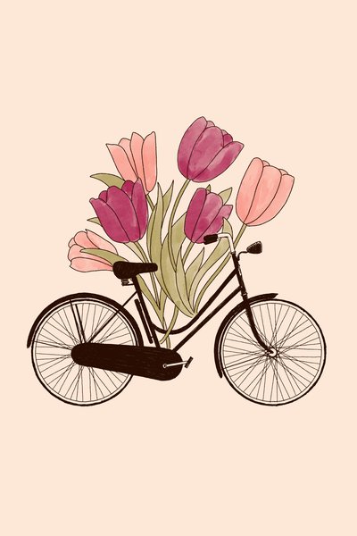 Fiets en Bloem: Amsterdam, 2022 door Florent Bodart