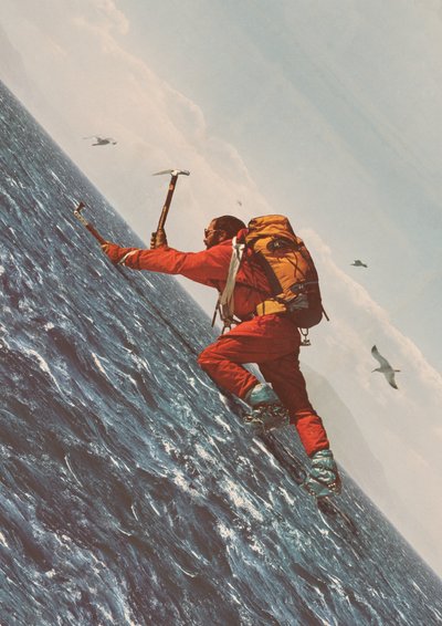De Bergbeklimmer, 2021 (collage) door Florent Bodart