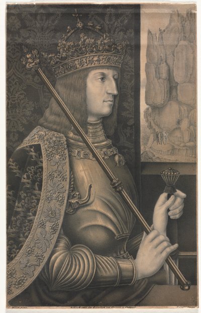Portret van Keizer Maximiliaan I met Kroon en Scepter door Florentin Lauter