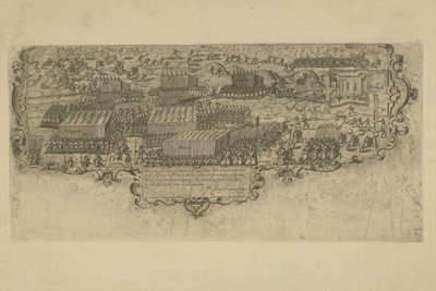 Slag bij de Leffingedijk tussen de Staatse troepen van Ernst Casimir van Nassau en de Spaanse van Albrecht van Oostenrijk, 1600 door Floris Balthasarsz. van Berckenrode