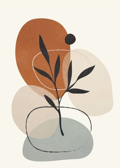 Aards, botanisch, abstract door Flow Line