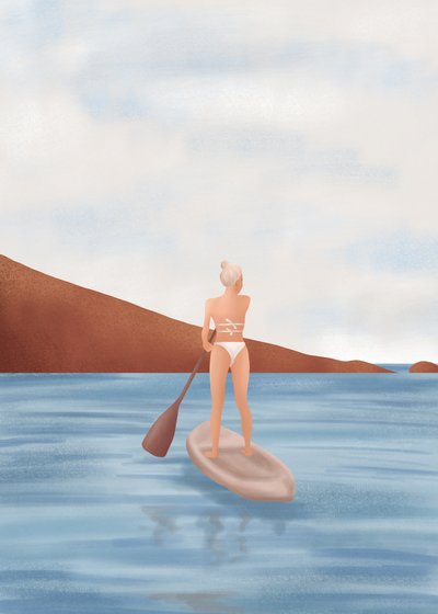 Een rustige tocht op het paddleboard door Flow Line