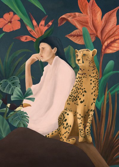 De bedachtzame vrouw: Jungle Cheetah door Flow Line