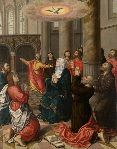 Pinksteren door Follower of Bernard van Orley