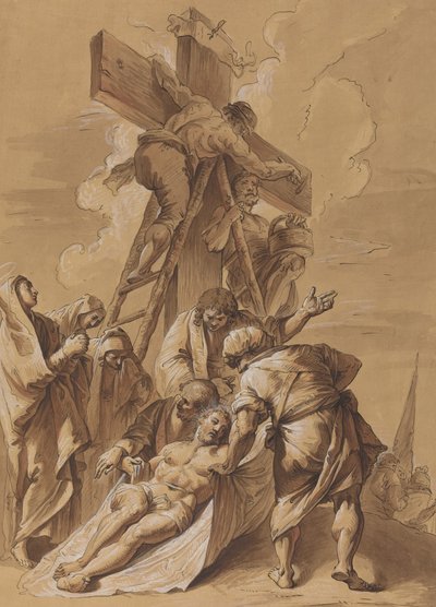 De kruisafneming door Follower of Francesco Fontebasso
