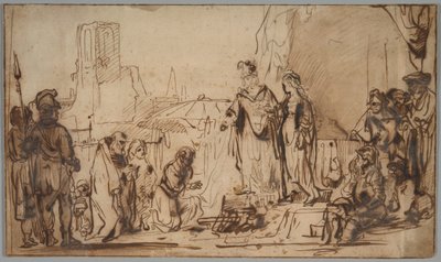 Scipio die de Spaanse Bruid Teruggeeft aan Haar Familie door Follower of Rembrandt van Rijn
