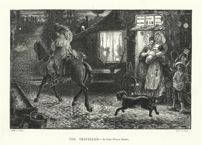 De reiziger (gravure) door Ford Madox (after) Brown