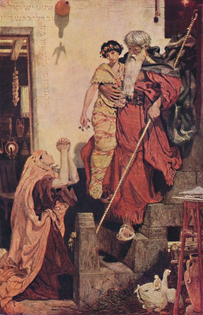 Elia herstelt de zoon van de weduwe, 1868 door Ford Madox Brown
