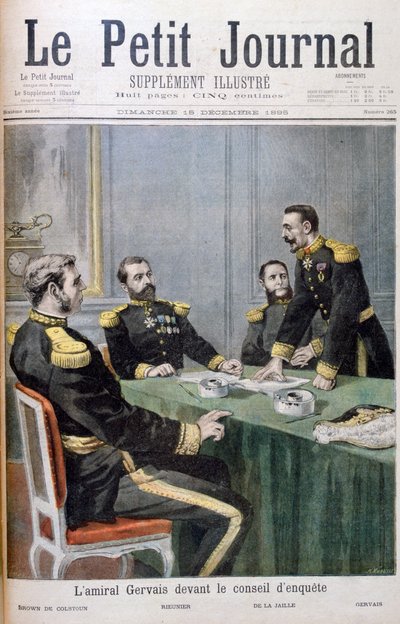 Admiraal Gervais voor de onderzoekscommissie, 1895 door Fortuné Méaulle