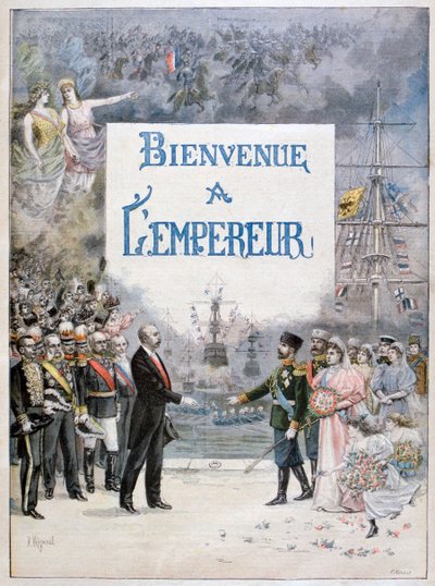 Nicholas II van Rusland en Félix Faure, president van de Franse Republiek, 1896 door Fortuné Méaulle