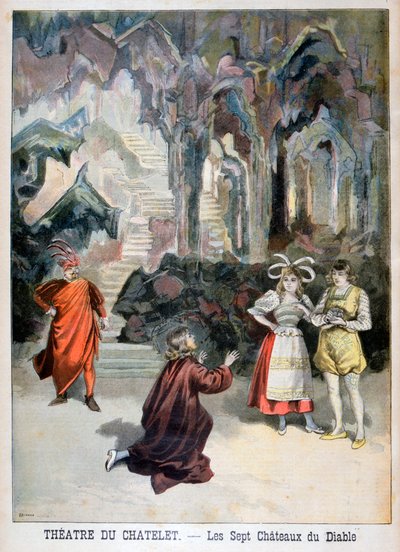 Opvoering van Les Sept Chateaux du Diable, Théâtre du Châtelet, Parijs, 1896 door Fortuné Méaulle