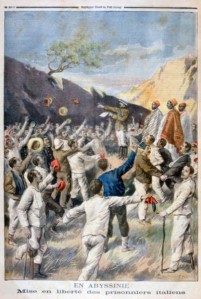 Bevrijding van de Italiaanse gevangenen, Abessinië, 1896 door Fortuné Méaulle
