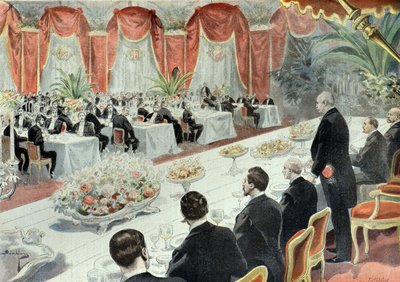 Diner gegeven aan Felix Faure door vertegenwoordigers van handel en industrie in 1897 (gravure) door Fortune Louis Meaulle