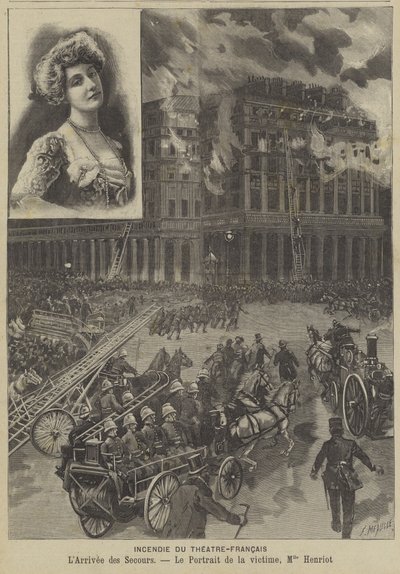 Brand in het Théâtre-Français, Parijs door Fortune Louis Meaulle