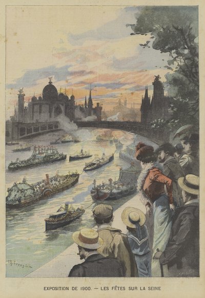 Drijvend carnaval op de rivier de Seine tijdens de Exposition Universelle van 1900 in Parijs door Fortune Louis Meaulle