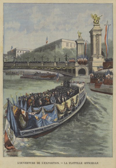 Opening van de Wereldtentoonstelling 1900 in Parijs: de officiële vloot door Fortune Louis Meaulle